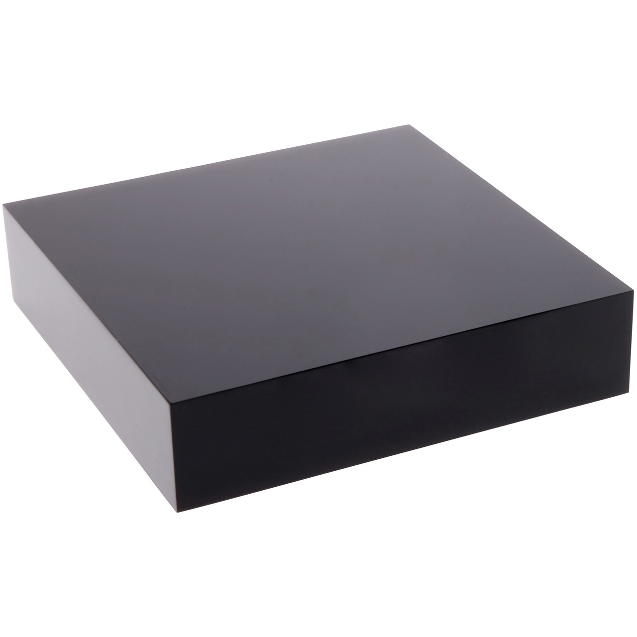 Plymor Black Polished Acrylic Square Display Block, 1" H x 4" W x 4" D